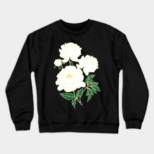 White Peonies Crewneck Sweatshirt